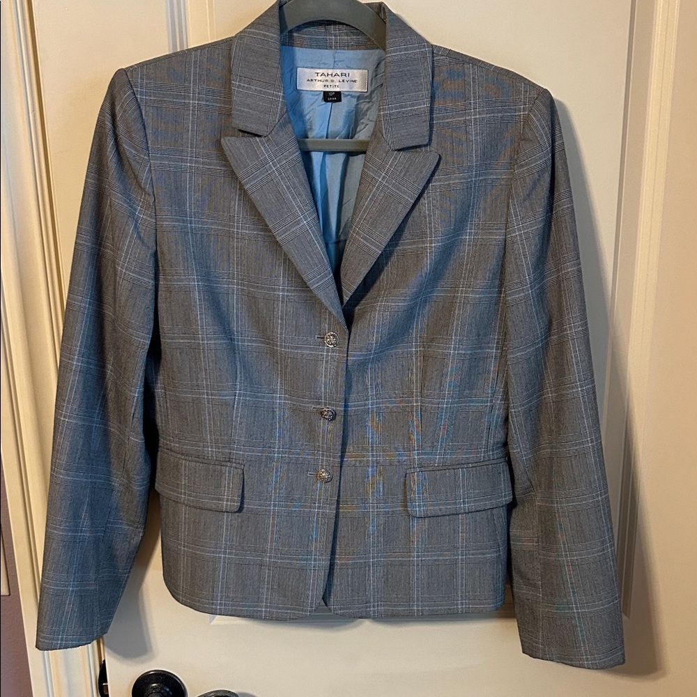 Tahari Blue and Black Blazer